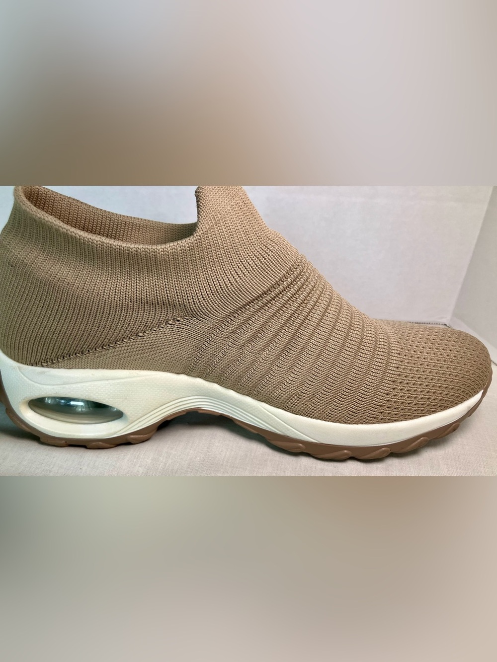 STQ Women's Walking Shoes Slip on Breathable Sneakers Taupe US SIZE 9 - Picture 8 of 16